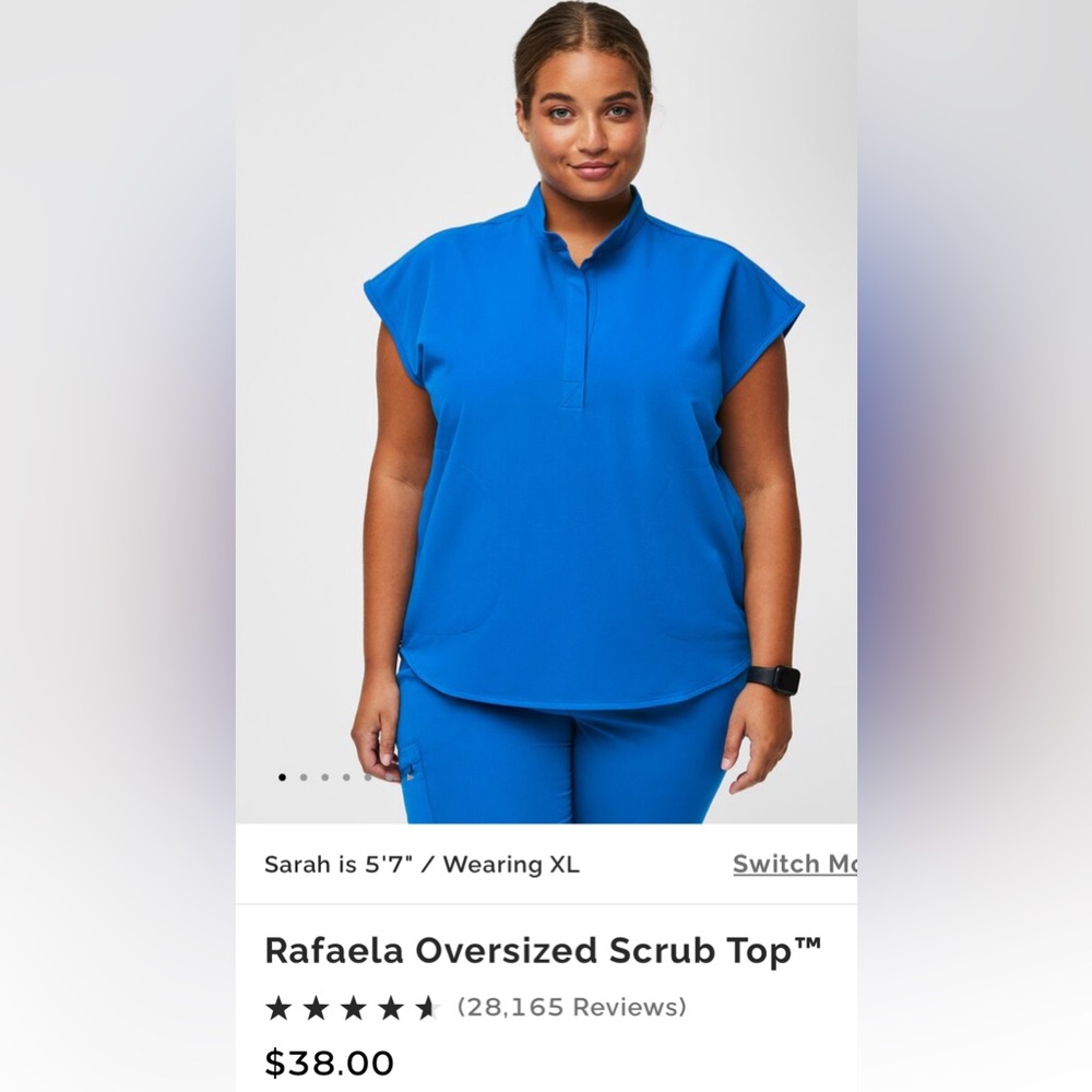 FIG Clothing Rafaela FREEx Oversized Scrub Top in Royal Blue